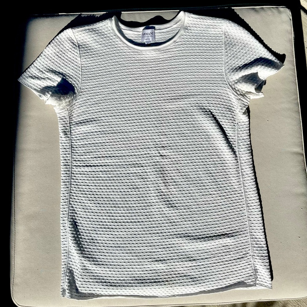 Armani Collezioni white dotted shirt